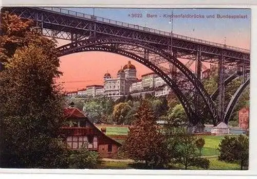 59654 Ak Bern Kirchenfeldbrücke und Bundespalast um 1910