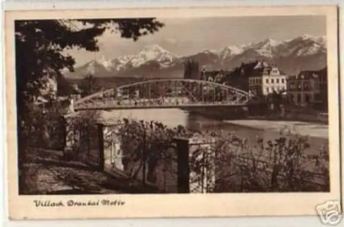 12641 Ak Villach in Kärnten Draukai Motiv 1939