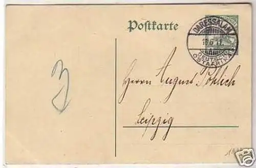 34044 Ganzsachen Postkarte 5 Pf. DOA Daressalam 1911