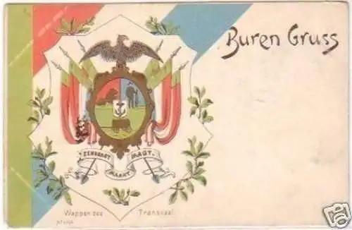 28881 Ak Buren Gruss Wappen des Transvaal um 1900