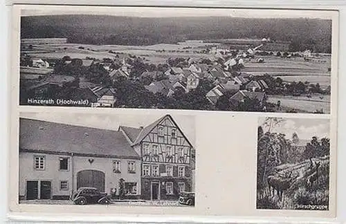 65388 Mehrbild Ak Hinzerath (Hochwald) Gasthaus, Totalansicht 1952