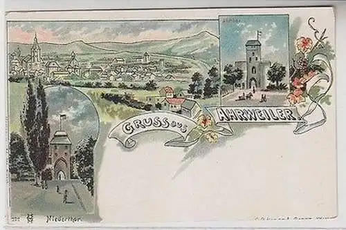 64543 Ak Lithographie Gruss aus Ahrweiler um 1900