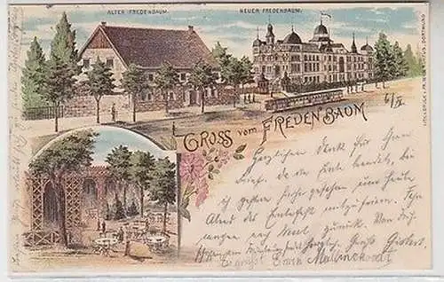 63888 Ak Lithografie Dortmund Gruss vom Fredenbaum 1897