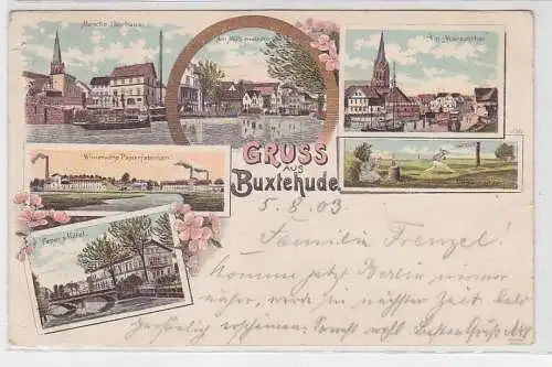 15185 Ak Lithographie Gruss aus Buxtehude 1903