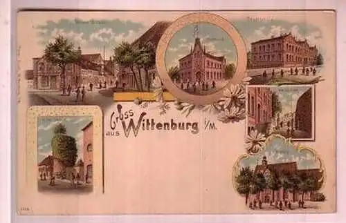 44780 Ak Lithographie Gruß aus Wittenburg in Meckl.1900