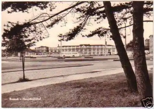 24150 Ak Rostock Hauptbahnhof mit Bussen 1967