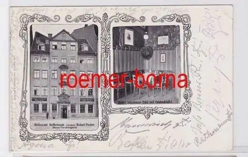 82189 Ak Leipzig Restaurant Kaffeebaum Kleine Fleischergasse Schumann-Ecke 1912