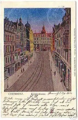 11235 Glanz Ak Chemnitz Königstrasse 1906