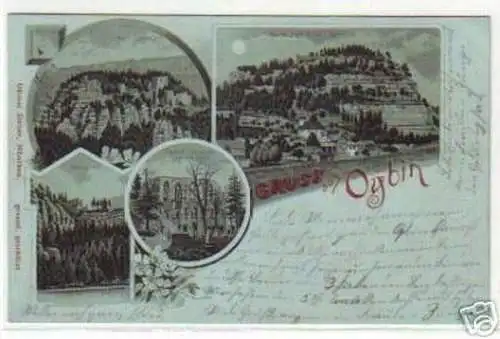 08823 Mondscheinkarte Gruss aus Oybin Sachsen 1898