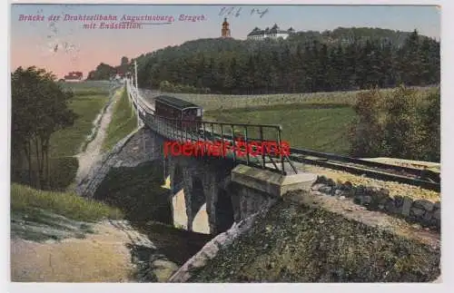 86381 Ak Brücke der Drahtseilbahn Augustusburg im Erzgebirge 1914