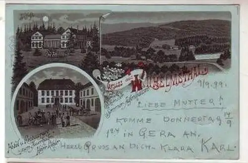 50487 Mondscheinkarte Gruß aus Wilhelmsthal bei Eisenach 1899