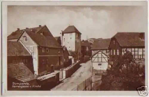 14445 Ak Gumperda Herrengasse und Kirche um 1930