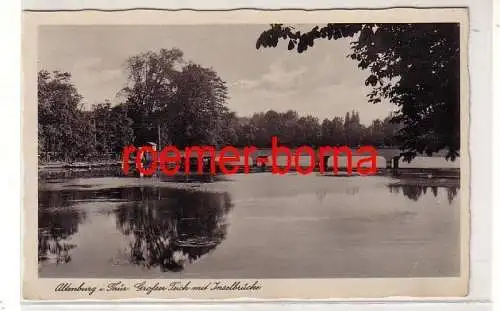 79823 Foto Ak Altenburg in Thür. Grosser Teich mit Inselbrücke 1941