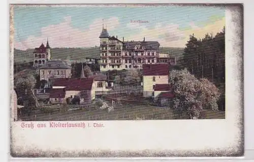 91618 Ak Gruß aus Klosterlausnitz in Thüringen Kurhaus 1907