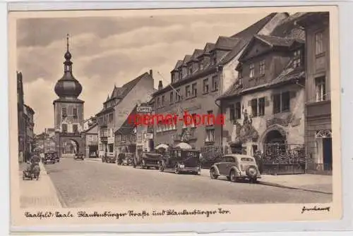 85781 Foto Ak Saalfeld / Saale Blankenburger Straße und -Tor mit Gasthof 1941