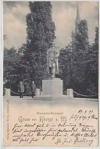 50651 Ak Gruß aus Höchst am Main Bismarck Denkmal 1899