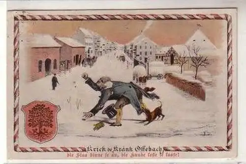 54698 Humor Ak Offenbach "Krick de Krank Offebach" 1919