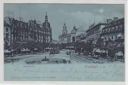 49744 Mondscheinkarte Frankfurt am Main Rossmarkt 1900