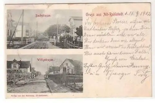 54845 Ak Gruß aus Alt Rahlstedt Bachstraße und Wittigstraße 1902