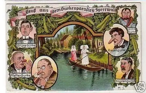 31657 Ak Gruß aus dem Gurkenparadies Spreewald 1939