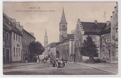 39312 AK Selb in Bayern - Untere Ludwigstraße m. Amtsgericht & Rathaus 1921