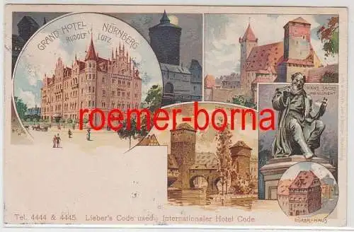 13007 Ak Lithographie Grand Hotel Nürnberg Rudolf Lotz 1914