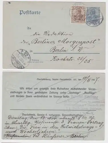 57578 Ganzsachen Postkarte P63X Charlottenburg Verein naturg. Gesundheitspflege