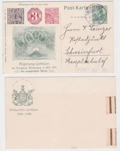 57687 Privat Ganzsachen Postkarte PP27/ C72 Regierungs-Jubiläum Württemberg 1906