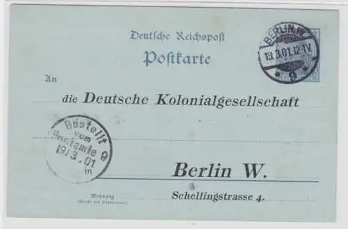 56791 DR Ganzsachen Postkarte P63Y Zudruck Deutsche Kolonialgesellschaft Berlin