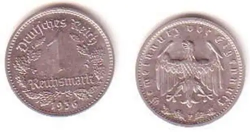 1 Mark Nickel Münze Deutsches Reich 1936 F Jäger 354