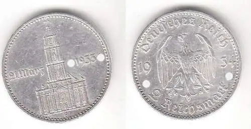 2 Mark Silber Münze 3. Reich Garnisonkirche mit Datum 1934 E Jäger 355 (112585)