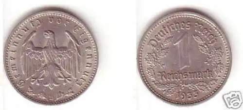 1 Mark Nickel Münze Deutsches Reich 1933 D Jäger 354