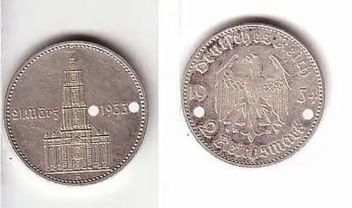 2 Mark Silbermünze Garnisions Kirche 1934 A / Jäger 355