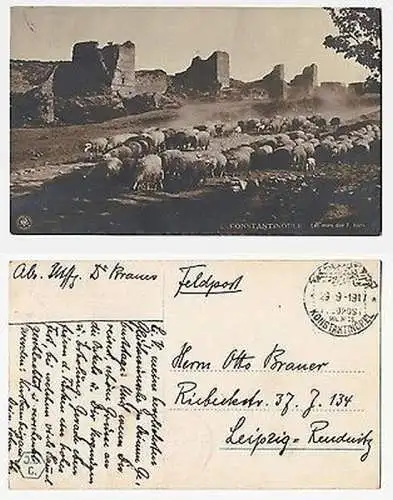 66648 Ak mit Feldpoststempel Türkei Feldpost Militär Mission Konstantinopel 1917