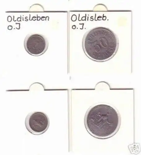 1 & 50 Pfennig Münze Notgeld Gemeinde Oldisleben um1918