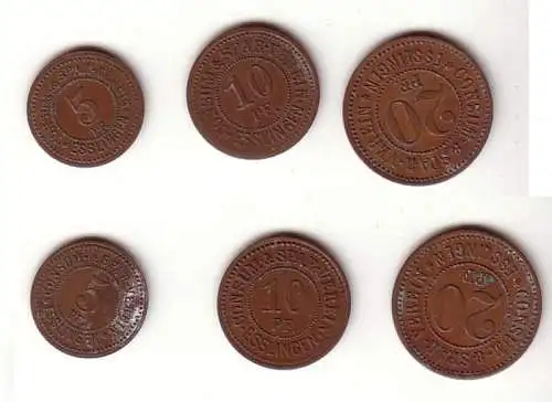 3 Bronze Münzen 5, 10, 20 Pfennig Notgeld Consum Spar Verein Esslingen um 1920