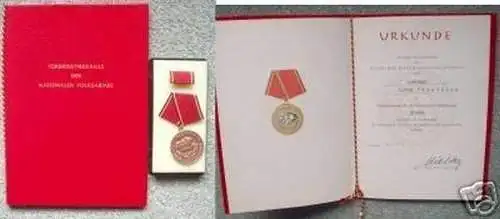 DDR Verdienstmedaille der NVA in Bronze plus Urkunde