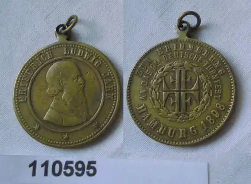 alte Medaille Erinnerung an das 9. Deutsche Turnfest Hamburg 1898 (110595)