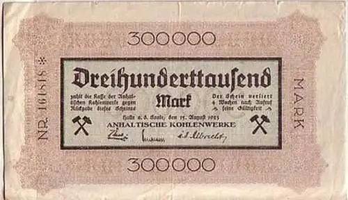 seltene Banknote Inflation 300000 Mark Halle a.d.Saale