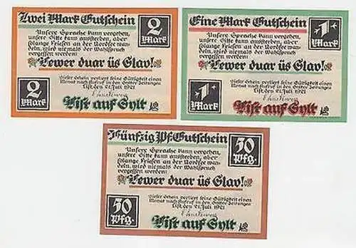 3 Banknoten Notgeld Burgruine Greifenstein 1921 kassenfrisch (104821)