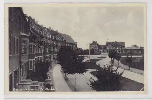 68413 AK Deutsch-Krone (Wałcz) - Ost-Bahnhof, Straßenansicht 1939