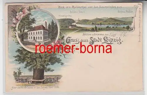 78652 Ak Lithographie Gruss aus Böhlen bei Grimma Gasthaus "Stadt Leipzig" 1899