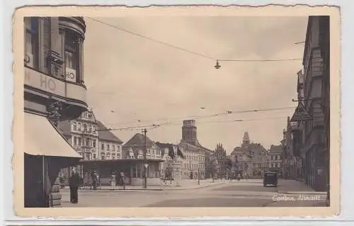 91275 AK Cottbus - Altmarkt mit HO-Gebäude, Geschäften und Automobil