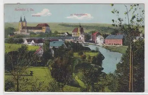 93083 AK Rochlitz in Sachsen - Schloss und St. Petri-Kirche 1916