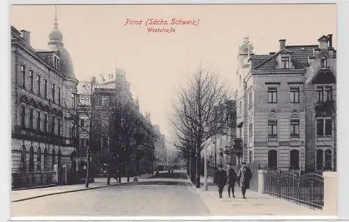 92978 AK Pirna (Sächsische Schweiz) - Weststraße, Straßenansicht m. Feinbäckerei