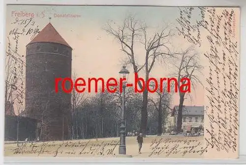 78088 Ak Freiberg i.S. Donatsthurm Handkolorirte Künstlerkarte 1904