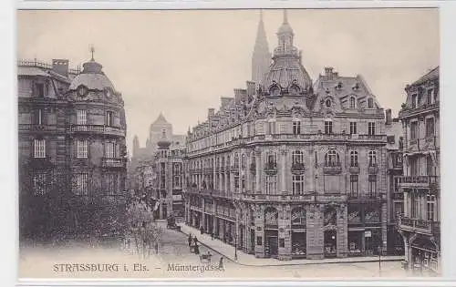 77891 Ak Strassburg im Elsass Münstergasse um 1910