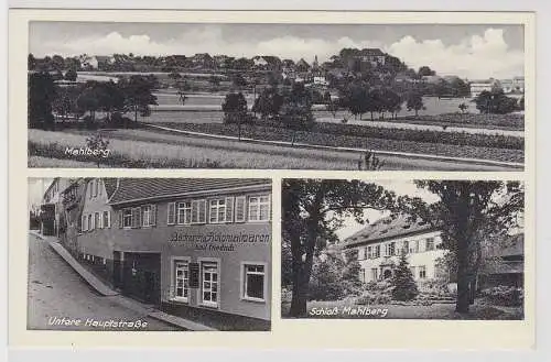 18679 Mehrbild Ak Mahlberg - Untere Hauptstraße, Schloss Mahlberg, Totalansicht