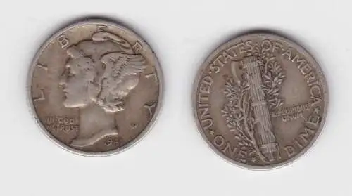 1 Dime Silber Münze USA 1941 Liberty (142697)