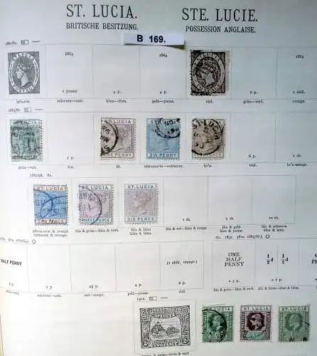 kleine Briefmarkensammlung St.Lucia Britische Besitzung ab 1864